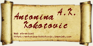Antonina Kokotović vizit kartica